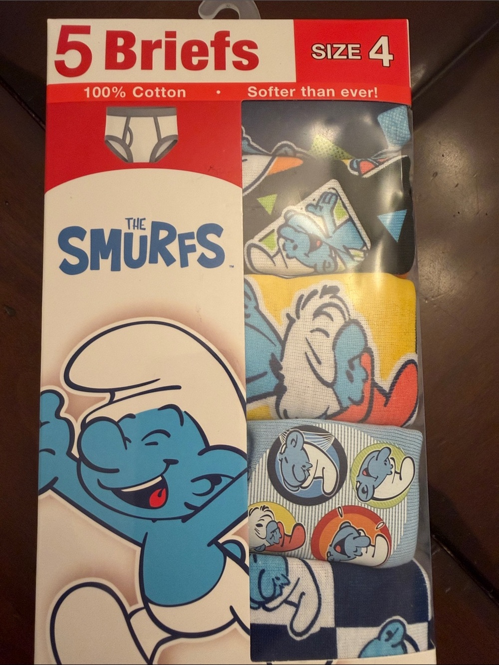 The Smurfs Boys' 5-Pack Cotton Briefs - Blue, Yellow, Black